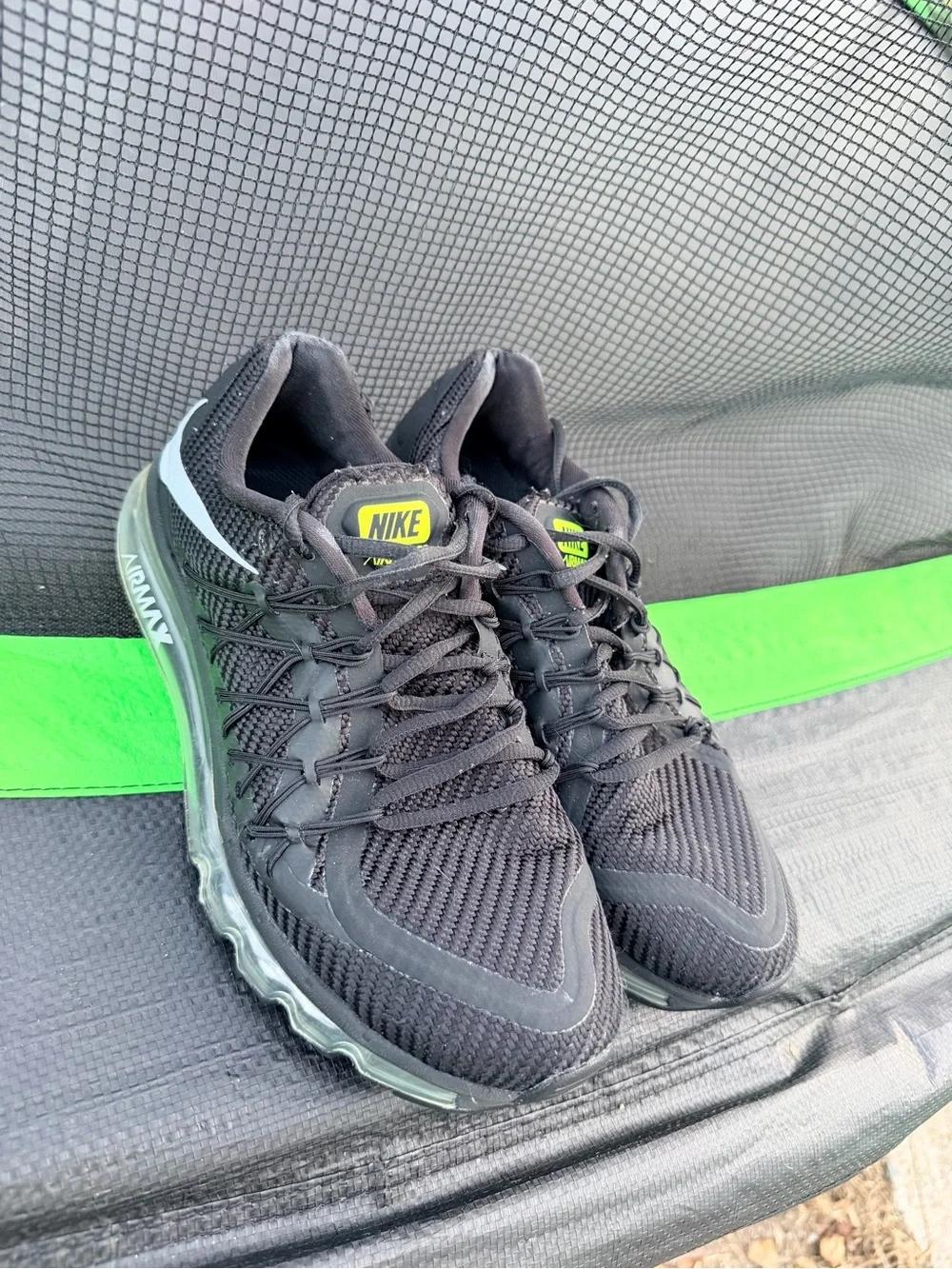 Nike Black Sneakers with Neon Yellow Accents